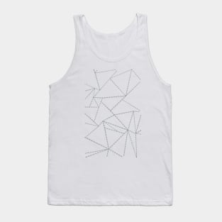 Abstract Dotted Lines Grey Tank Top